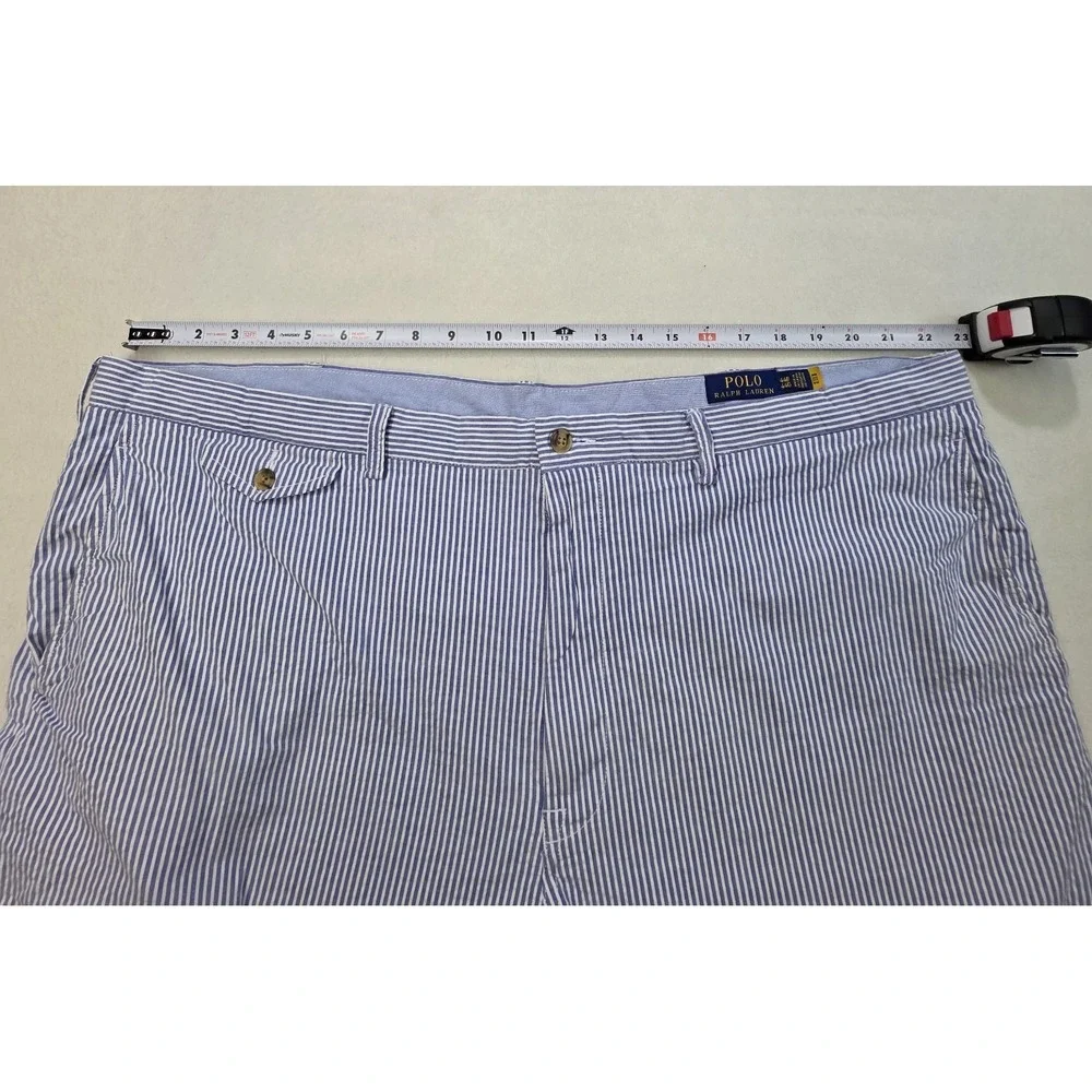 Polo Ralph Lauren Shorts Mens 44B Blue White Seersucker Stretch Classic Fit